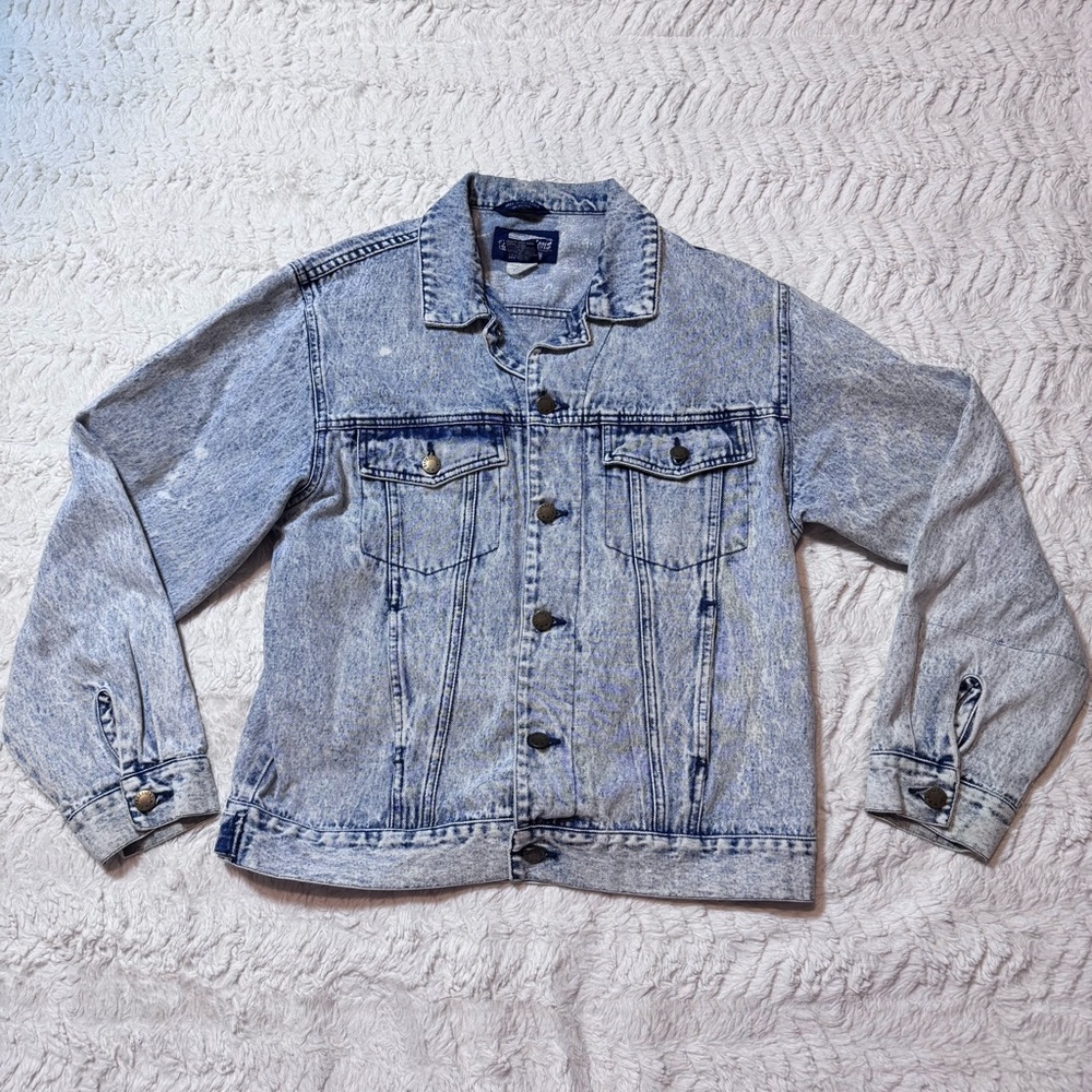 Vintage 90’s Acid-Wash Denim Trucker Jacket | Expressions Size Small indie